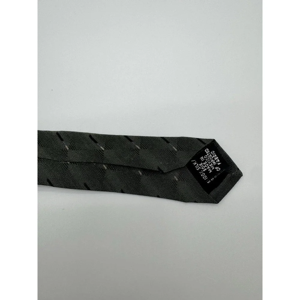 Bill Blass Silk Tie Green Geometric Pattern Classic Designer Necktie USA